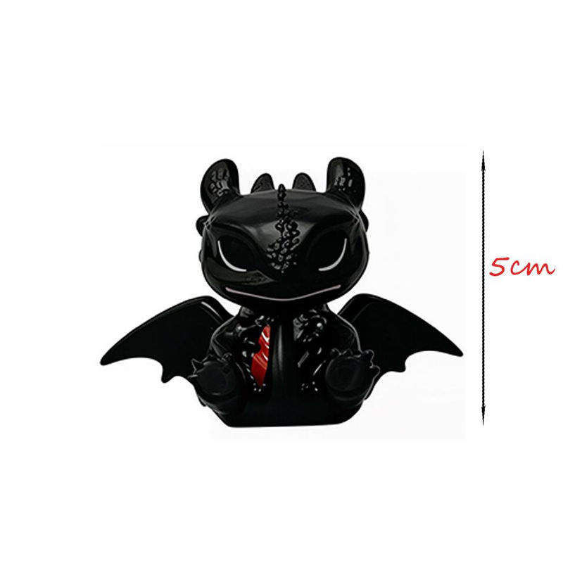 Discover Intime Drachenzähmen Ohnezahn Cartoon-Charakter Figur aus PVC in Schwarz zur Schreibtisch- und Autodekoration - Bild 2