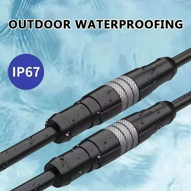 DIVEDEER M12 Luftfahrt Stecker und Buchse Set mit Draht, Wasserdicht, Gerade und Ellenbogen Ausführung, PVC Sensor Verlängerungskabel, Schwarz, Länge: 10 m - Bild 3