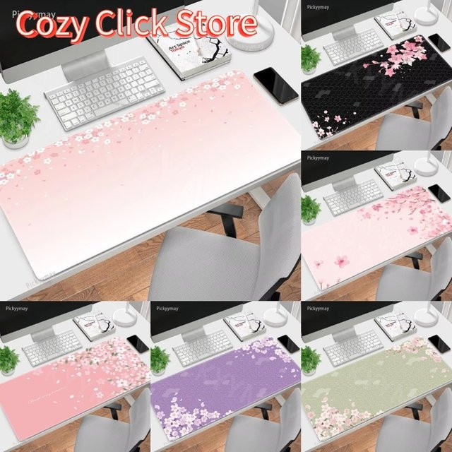 Potdemiel Gaming-Mauspad Sakura Kirschblüte, rutschfeste Schreibtischunterlage für PC und Laptop - Bild 1