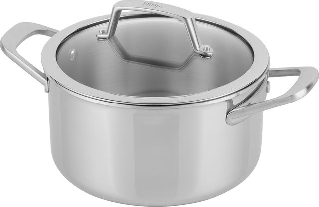 EverClad Suppentopf C90220DE aus Edelstahl mit Glasdeckel, Silber, Durchmesser: 20 cm - Bild 1