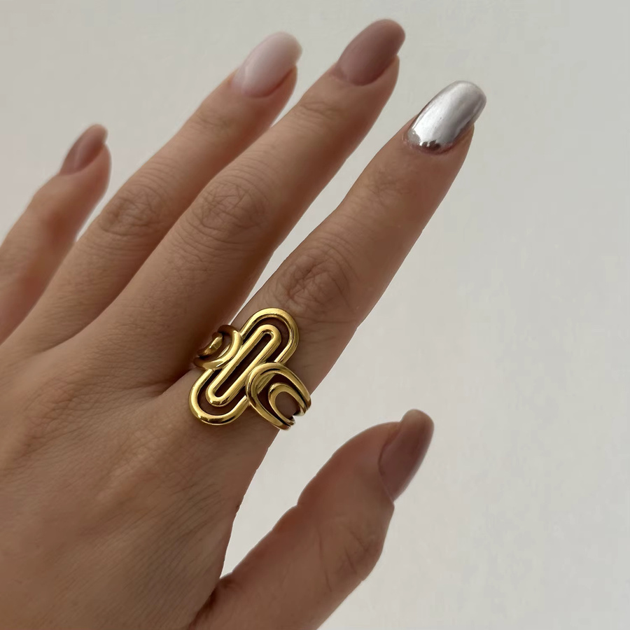 RINHOO FRIENDSHIP Ring Edelstahl, Gold, Vintage, Damen - Bild 2