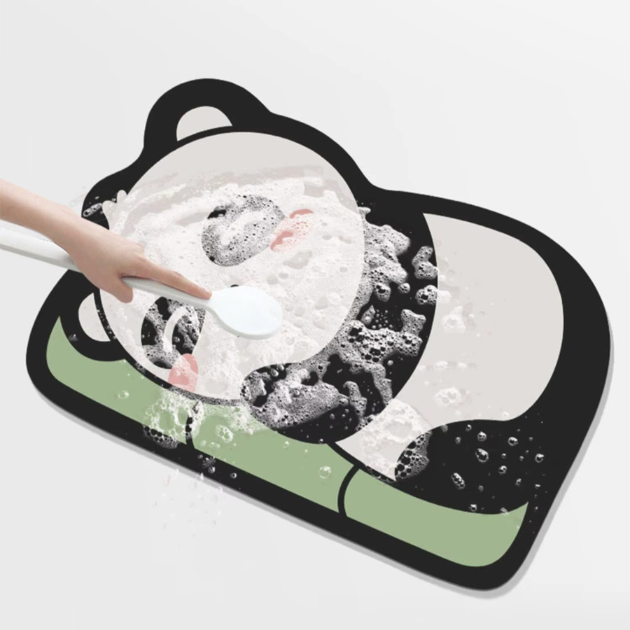 Home Clean Badezimmermatte aus Diatomeenerde mit Cartoon-Motiv, rutschfest und schnelltrocknend, Mehrfarbig, B/T: 60 x 40 cm - Bild 2