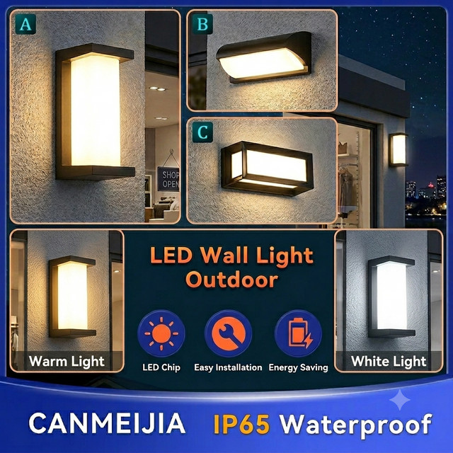 CHENBEN Vintage LED Wandleuchte Außenbeleuchtung in Schwarz für Garten, Balkon und Treppen - Bild 1