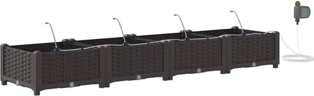 Set aus 4 vidaXL Garten-Pflanzgefäußen aus Stahl in Braun, B: 40,0 cm, T: 40,0 cm, H: 22,0 cm - Bild 1