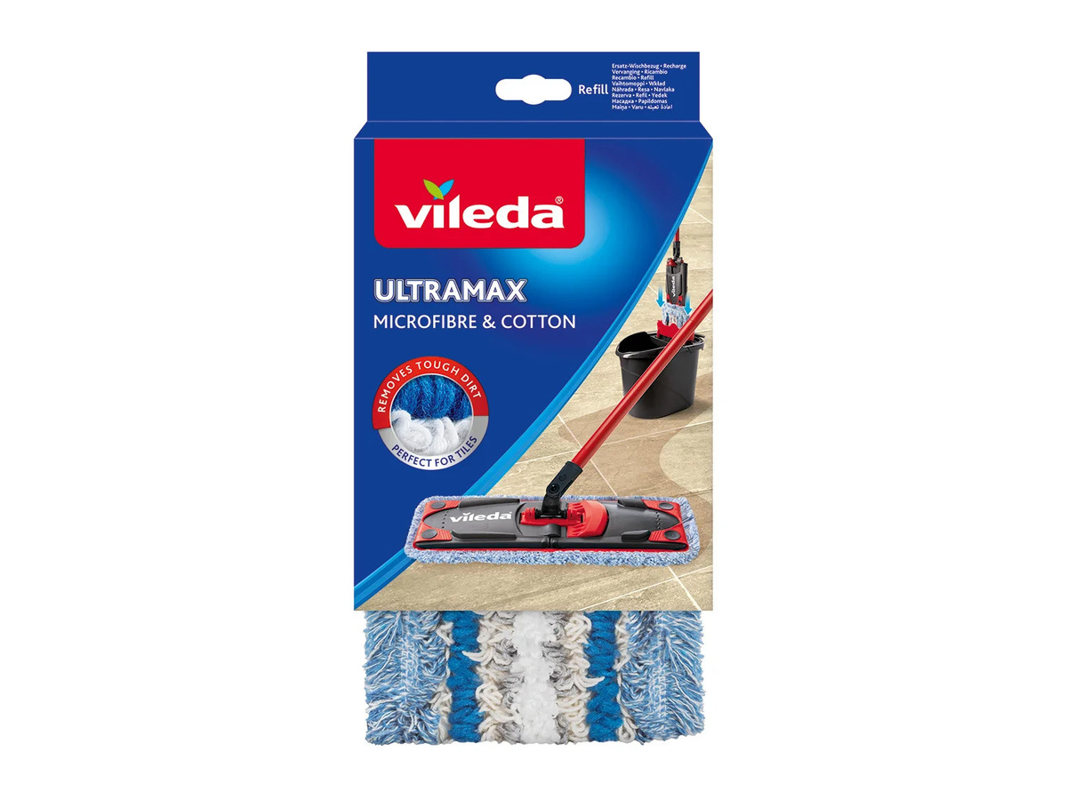 Vileda Ultramax Flachwischer Ersatzbezug aus Microfaser in Blau - Bild 3