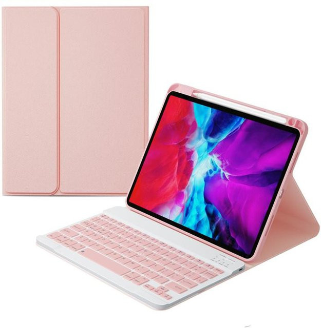 Tastaturhülle für iPad 10.2 Generation (Modelle A2603, A2604) inkl. Abdeckung in Pink - Bild 1