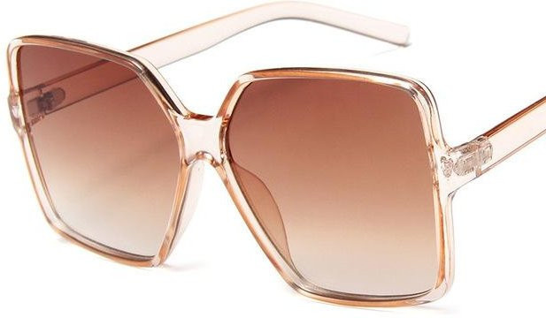 Yiran bag Sonnenbrille Damen, Übergroße, Vollrand, Square, Kunststoff, braun - Bild 1