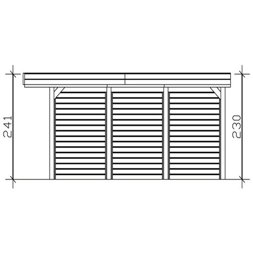 Skan Holz Flachdach-Einzelcarport Friesland Set 1, braun, B/T: 314 x 555 cm - Bild 4