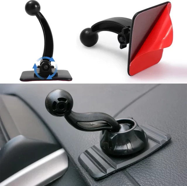 Universal Auto Smartphone Halterung für das Dashboard mit 17mm Kugelkopf und 180 Grad Rotation in Schwarz - Bild 1