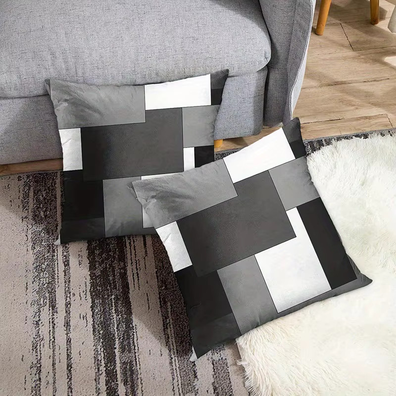 VIKAMA Kissenbezug mit geometrischem Design, quadratisch, B/T/H: 30 x 30 x 30 cm - Bild 3