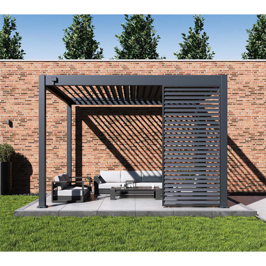 Paragon Outdoor Lamellen-Sichtschutz Grand Tuscan 12 für Pergola aus Aluminium, Grau, Breite: 114 cm, Höhe: 234 cm - Bild 7