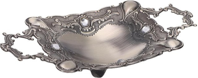 TOMTOP JMS Vintage Schmuckschale aus Zinklegierung in Silber als antikes Tablett und Schmuckhalter für deine Dekoration - Bild 1