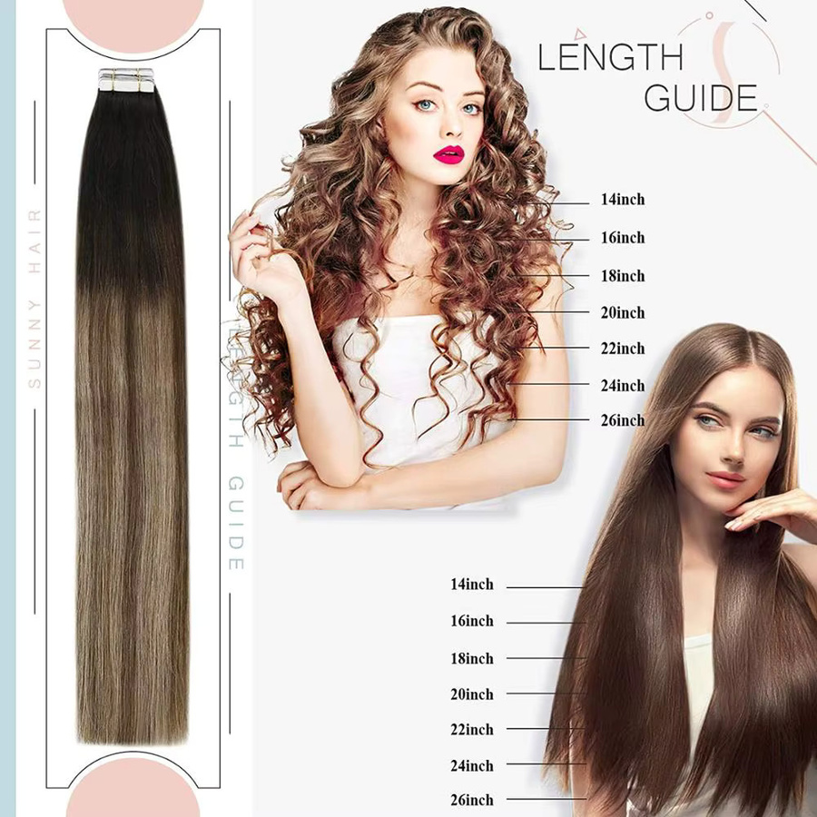VeSunny Haar Extensions, Menschliches Haar, Balayage, Unisex - Bild 6