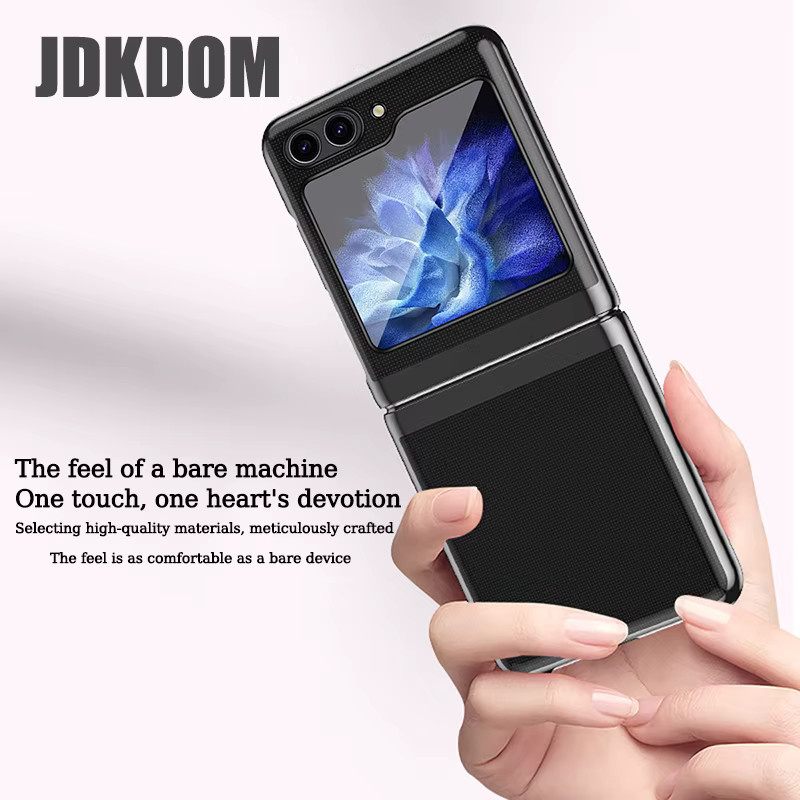 JDKDOM Galvanisierte transparente Handyhülle für Samsung Galaxy Z Flip 6 Z Flip 5 Z Flip 4 Z Flip 3 in Gold, stoßfeste Schutzhülle - Bild 3