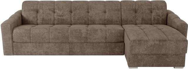 Vente-unique Schlafsofa Darielo in Taupe und Beige, L-Form, modern und wendbar mit Stoffbezug und Schaumstofffüllung, Breite: 295 cm - Bild 1