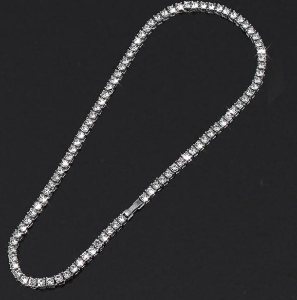 YIRAN Jewelry Halskette, Zirkonia, Gold Silber Farbe, 45 cm, Unisex - Bild 1
