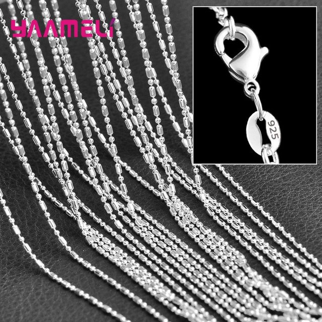 YAAMELI Halskette 925 Sterling Silber, Perlenkette, Unisex, 40-76 cm - Bild 1