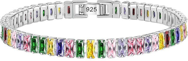 Armband 925 Silber, Kristall, Weiß, Damen, 18cm - Bild 1