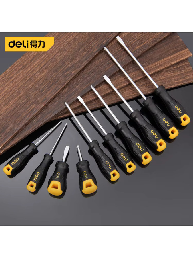 Deli Präzisions-Schraubendreher-Set mit Kreuzschlitz- und Schlitz-Bits für Elektronikreparatur und Heimwerker, Schwarz - Bild 4