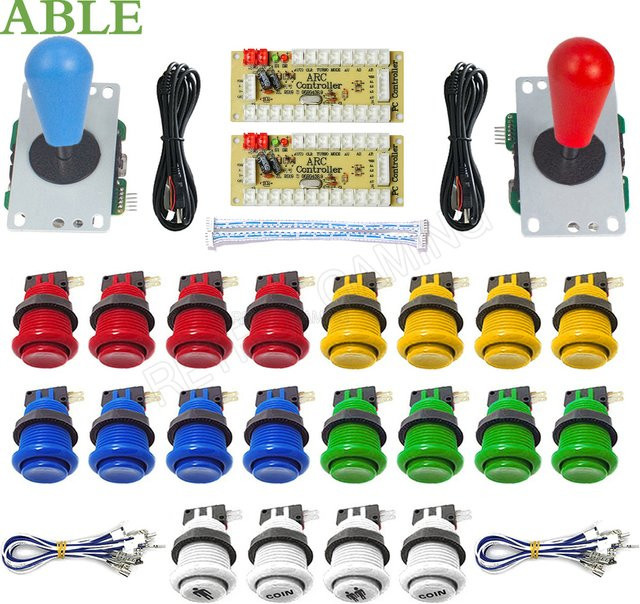 Mando Arcade USB Encoder Kit für 2 Spieler mit Joystick und Push Buttons für PC und Raspberry Pi zur Null Verzögerung im Arcade Schrank - Bild 1