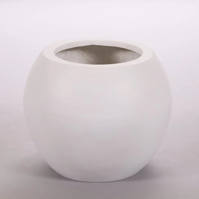Pflanzkübel Ball aus Fiberglas von Elegant Einrichten in Perlmutt-Weiß, Durchmesser: 40 cm, Höhe: 32 cm - Bild 1