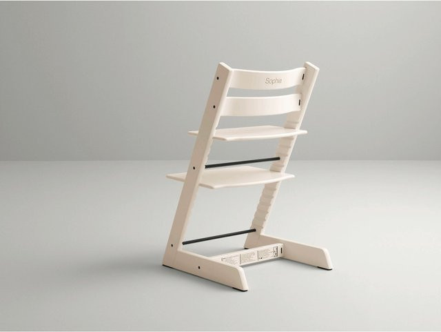 Stokke Tripp Trapp Treppenhochstuhl aus Buchenholz in Weiß - Bild 1