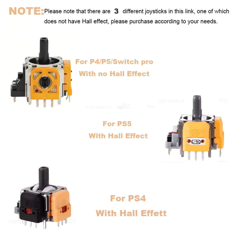 YECKTEGJ 3D-Analog-Hall-Effekt-Joystick Ersatzteil für PS5 und PS4 Controller Slim und Pro in Multicolor - Bild 2