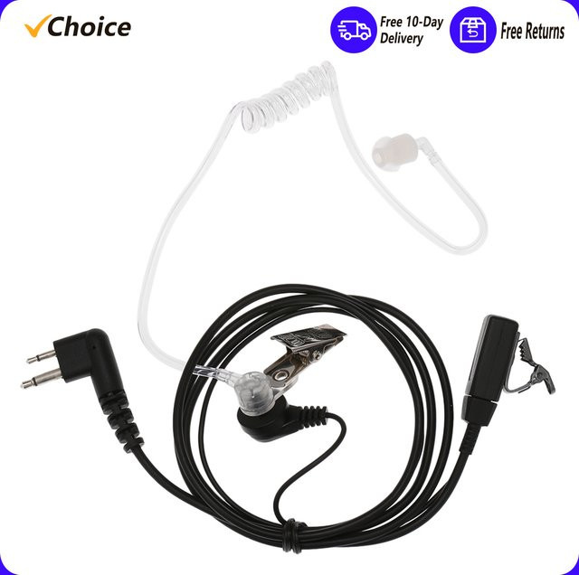 Motorola Walkie-Talkie-Kopfhörer mit verdecktem Akustikrohr und großem Mikrofon, 2-polig, In-Ear Headset in Schwarz - Bild 1