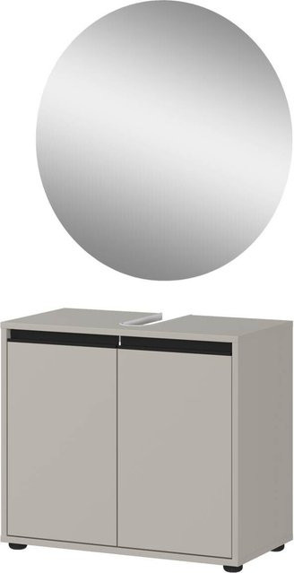 Germania Badezimmer-Set mit Waschbeckenunterschrank und Spiegel in Steingrau, modern und freistehend, B/H/T: 60 x 200 x 34 cm - Bild 1