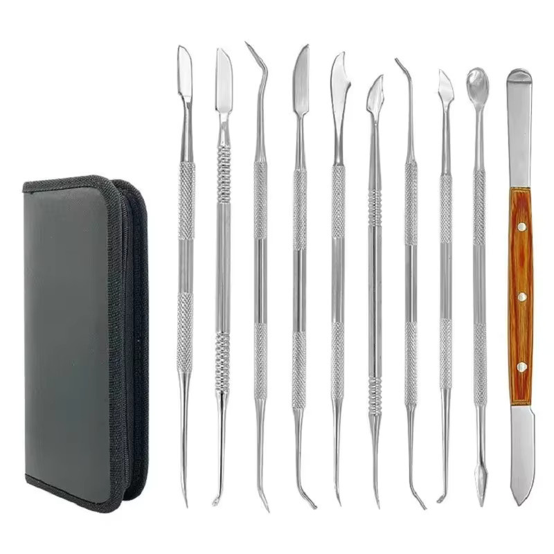 10-teiliges Wachsschnitzwerkzeug-Set aus Edelstahl in Silber für Schmuckherstellung und Ringguss inklusive Koffer - Bild 2