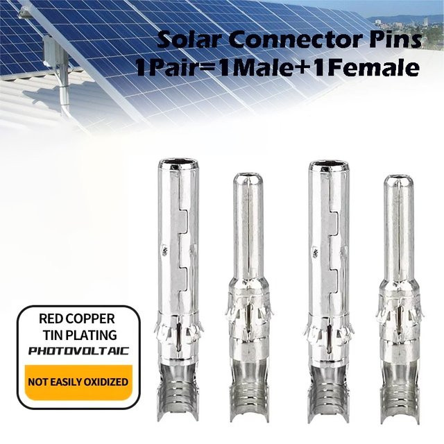 50 Paar Solarstecker Set mit männlichen und weiblichen Steckern für PV-Kabelanschlüsse in Silber - Bild 1