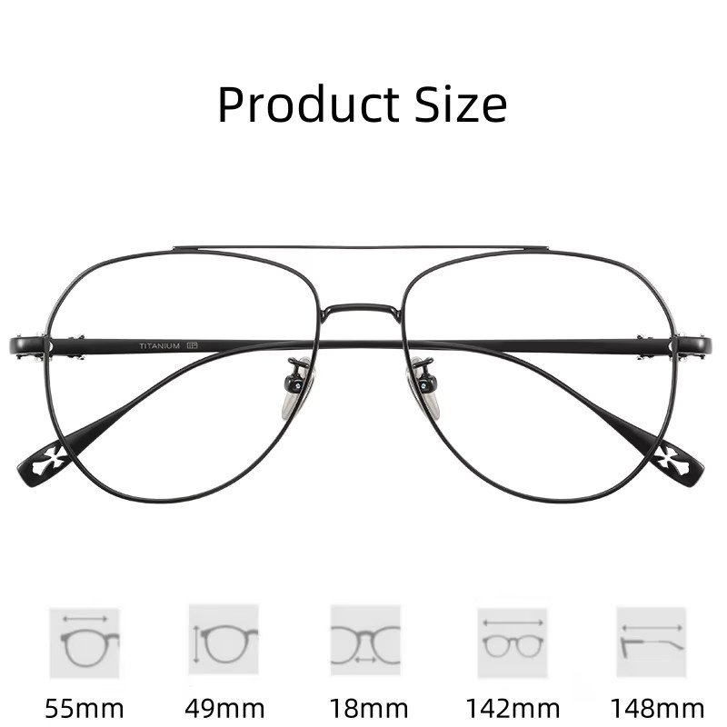 FIRADA 5125-C Korrektionsbrille Aviator, Titan, Vollrand, Herren - Bild 2