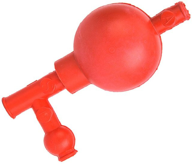 Painter Labor Gummi Saugnapf für quantitative Pipetten mit 3 Öffnungen in Rot - Bild 1