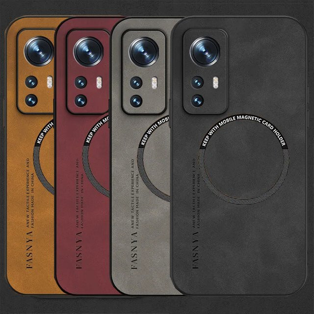 Vintage magnetische Leder Handyhülle im Soft-Design für Xiaomi Mi 14 13 13T 12 11 9 Lite 9T 11T 12T Poco F3 F4 F5 Pro in Schwarz oder Grau - Bild 1