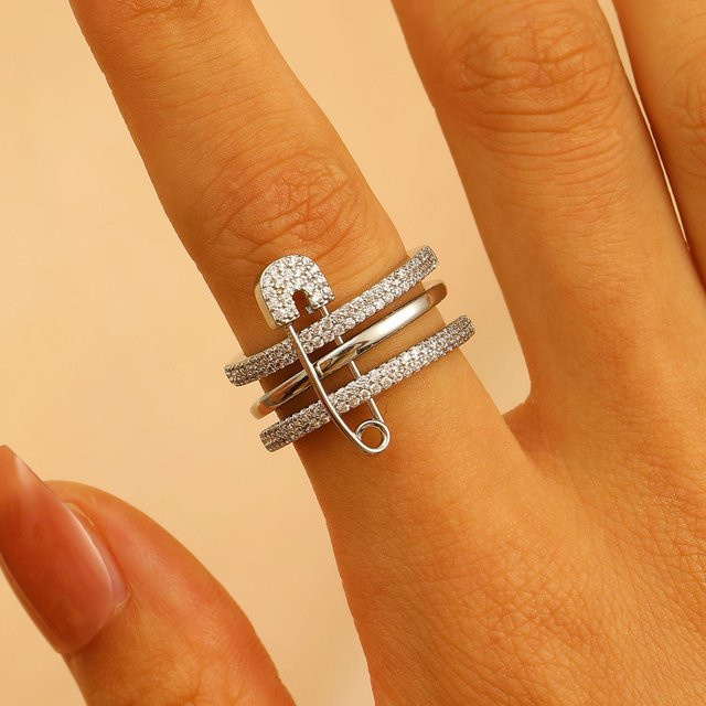 YULIN Offener Ring, Vergoldetes Kupfer, Zirkonia, Damen - Bild 1