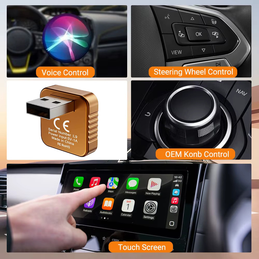 HANG JING 2-in-1 CarPlay und Android Auto Adapter für kabellose Verbindung mit niedriger Latenz kompatibel mit VW und Toyota - Bild 5