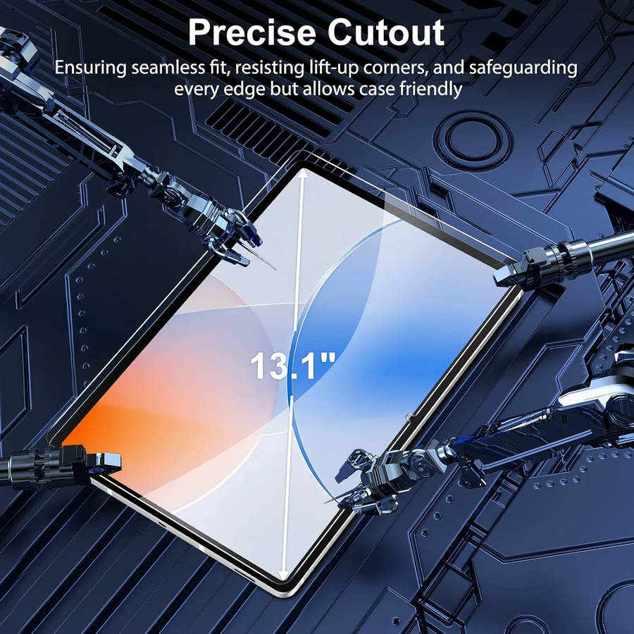 Displayschutzfolie aus gehärtetem Glas für Samsung Galaxy Tab S10 FE Plus / S10 FE+ (13,1 Zoll), transparent, kratzfest und HD klar - Bild 4