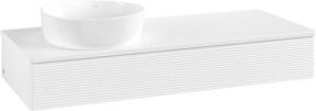 V&B Antao Waschtischunterschrank mit Frontstruktur und integrierter Beleuchtung in Weiß, B/T/H: 120 x 50 x 19 cm - Bild 1