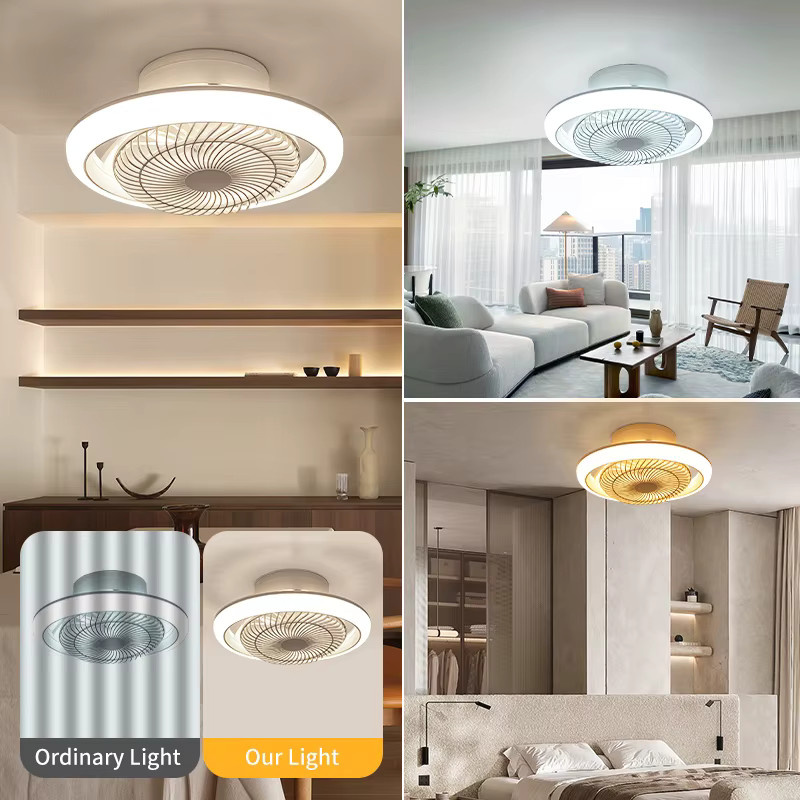 MARPOU Moderner LED-Deckenventilator in Weiß mit 360 Grad Rotation, 6-Gang Steuerung, dimmbarer Beleuchtung und Fernbedienung sowie App-Steuerung - Bild 4