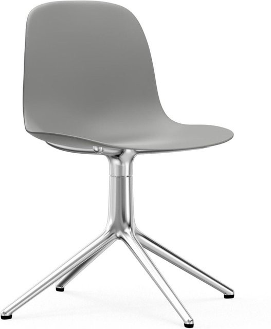 Normann Copenhagen Form Drehstuhl in Grau mit Rollen und Aluminiumgestell - Bild 1