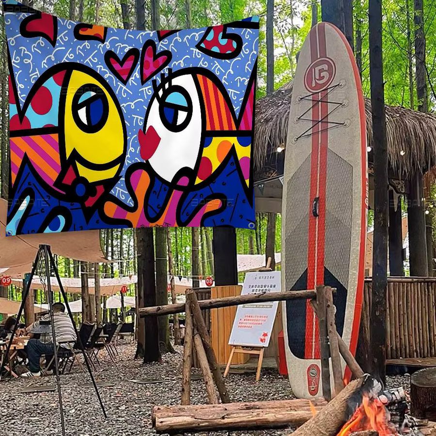 Britto Art Cartoon Flagge Wandbehang Multicolor als Wanddekoration - Bild 4