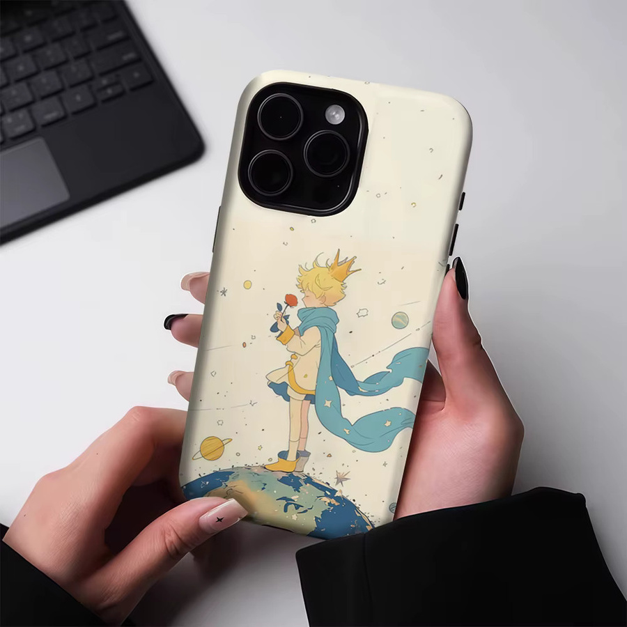 Magnetische Handyhülle Kleiner Prinz für iPhone 17 16 15 14 13 Pro Max Plus, robuste doppelschichtige Schutzhülle, Multicolor - Bild 2