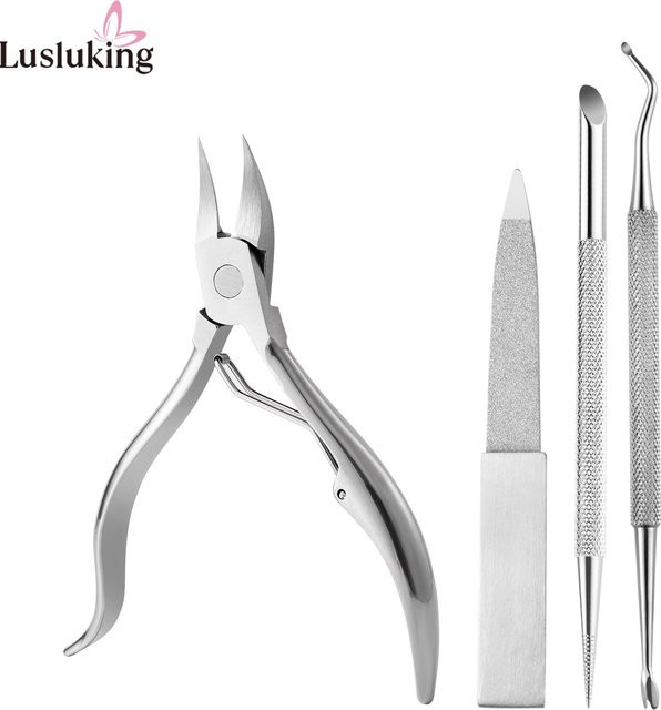 LUSLUKING Maniküre-Werkzeugset, 4-teilig, Edelstahl, Unisex - Bild 1