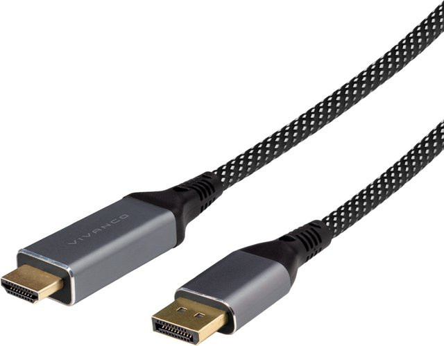 HDMI und DisplayPort 2.0 Kabel in Schwarz, Länge: 1,5 m - Bild 1