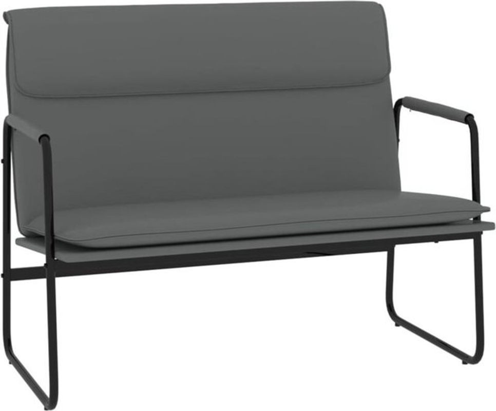 Prolenta Premium Sitzbank mit Rückenlehne aus Kunstleder in Grau, B/T/H: 100 x 64 x 80 cm - Bild 1