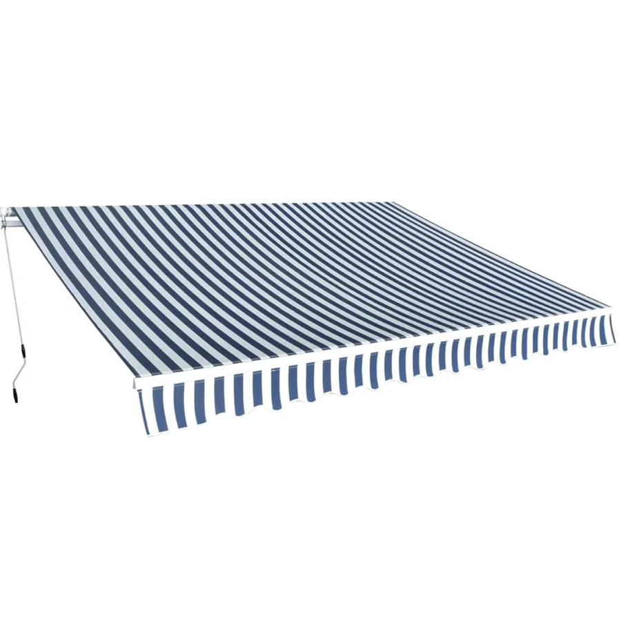 furnicato Gelenkarmmarkise aus Aluminium und Polyester in Blau/Weiß, Breite: 350 cm - Bild 2