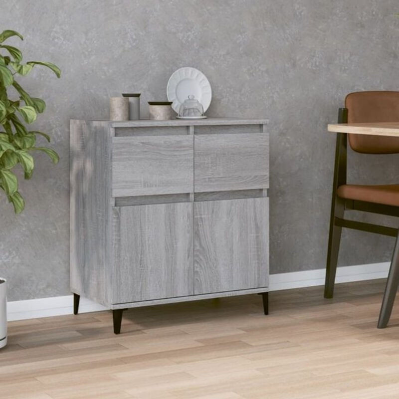 Vidaxl Sideboard in Grau im skandinavischen Design aus Holzwerkstoff und Metall, B/T/H: 60 x 35 x 70 cm - Bild 1