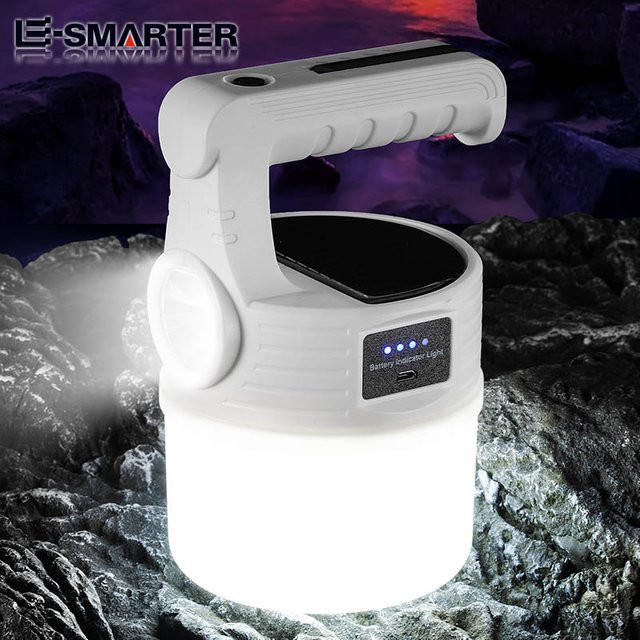 ESMARTER LED Solar Tragbare Scheinwerfer mit Cool White Licht für Outdoor und Notfall - Bild 1