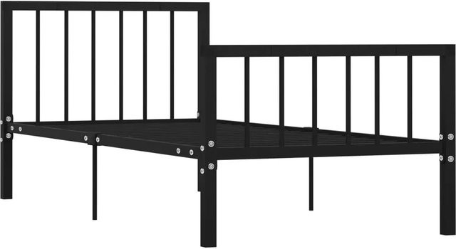 vidaXL Bettgestell aus Metall in Schwarz Matt B/T/H: 100 x 200 x 84 cm - Bild 1