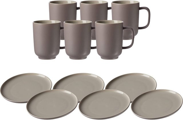 Ritzenhoff & Breker Kaffeeservice Jasper 12er Set aus Keramik in Grau - Bild 1